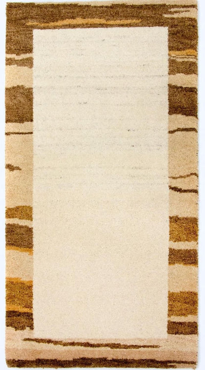 インド ギャベ 絨毯 75x141cm - ウールラグ