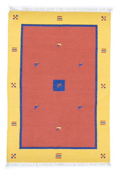キリム モダン 絨毯 140x200cm - ウールラグ