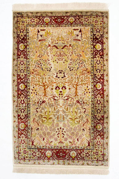 ヘレケシルク 絨毯 92x150cm - オリエンタル絨毯