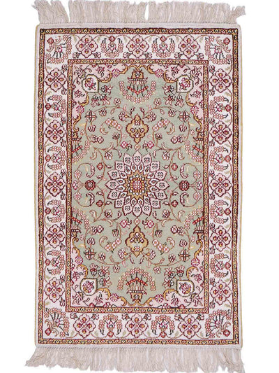 中国シルク 絨毯 63x92cm - オリエンタル絨毯