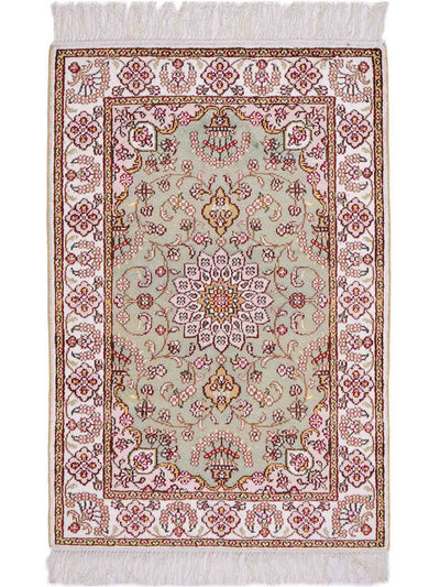 中国シルク 絨毯 63x93cm - オリエンタル絨毯