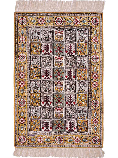 中国シルク 絨毯 63x92cm - オリエンタル絨毯