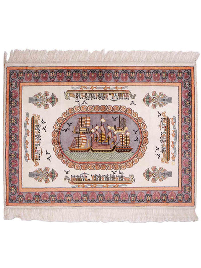 中国シルク 絨毯 91x123cm - オリエンタル絨毯