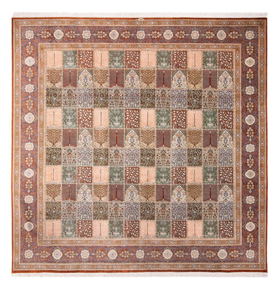 ゴム - シルク 絨毯 297x302cm - ペルシャ絨毯