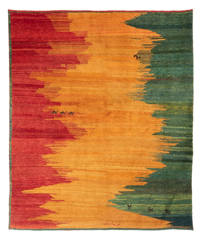 ペルシャギャベ 絨毯 197x226cm - ペルシャウールラグ