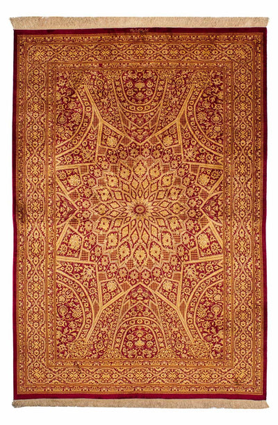 ゴム - シルク 絨毯 132x216cm - ペルシャ絨毯