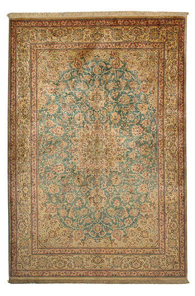 ゴム - シルク 絨毯 132x216cm - ペルシャ絨毯