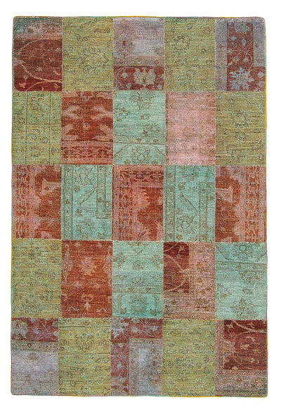 パッチワーク絨毯 150x223cm - ウールラグ