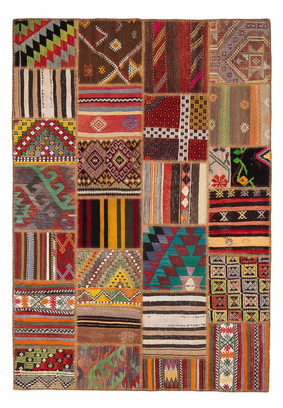 パッチワーク絨毯 170x240cm - ウールラグ
