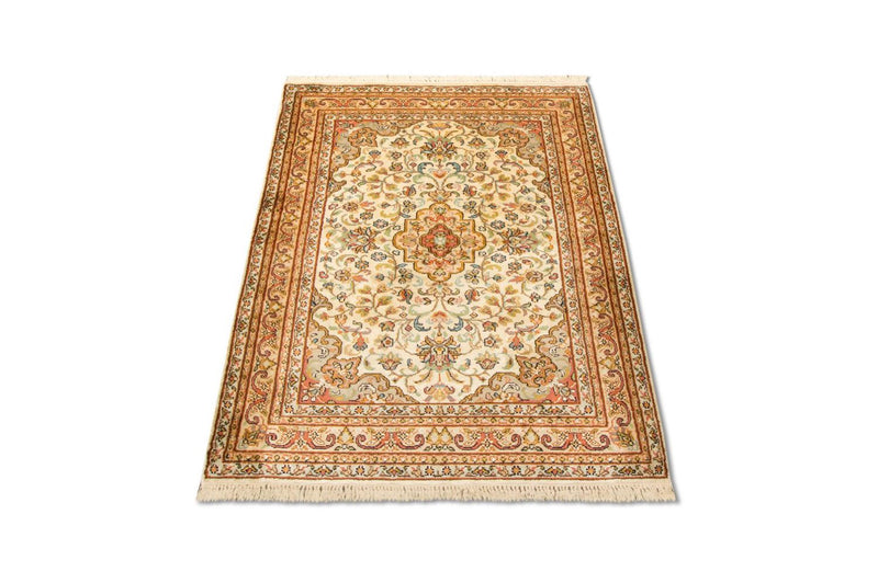カシミールシルク 絨毯 123x79cm - オリエンタル絨毯