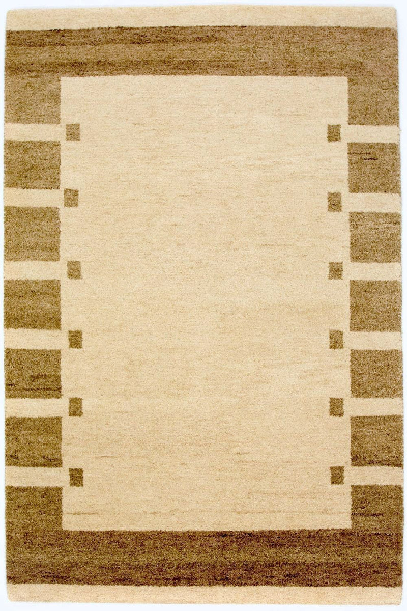インド ギャベ 絨毯 185x122cm - ウールラグ
