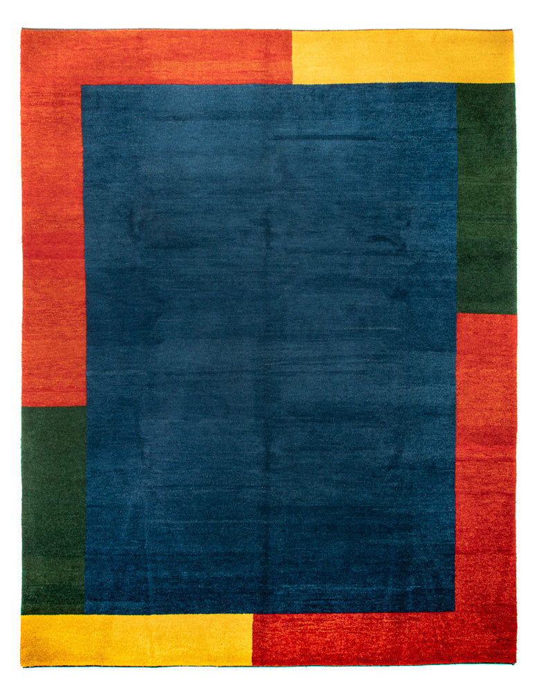 インド ギャベ 絨毯 387x297cm - ウールラグ