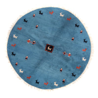 インド ギャベ 絨毯 195x195cm - ウールラグ – product image