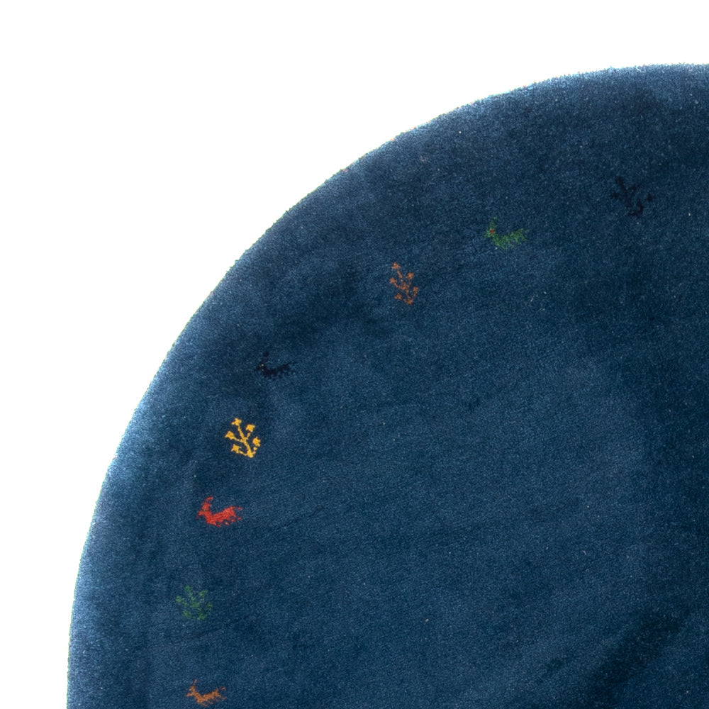 インド ギャベ 絨毯 196x196cm - ウールラグ