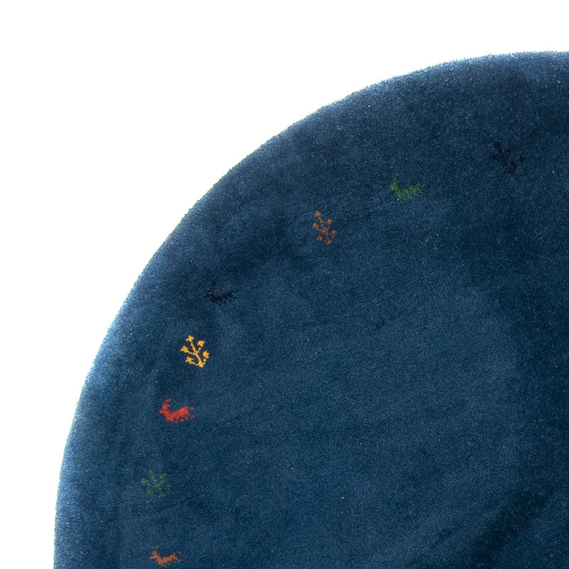 インド ギャベ 絨毯 196x196cm - ウールラグ