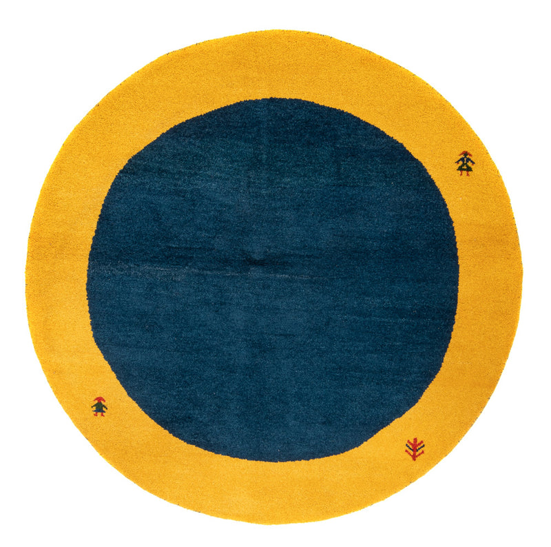 インド ギャベ 絨毯 195x195cm - ウールラグ