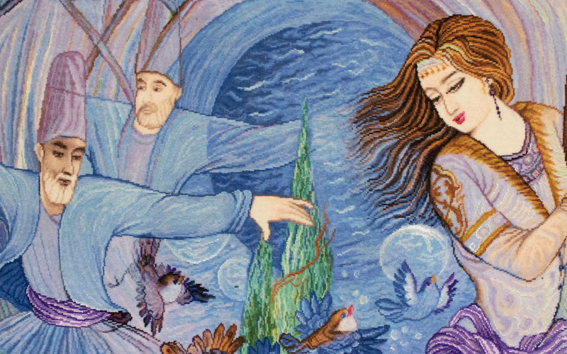 絵画絨毯 103x70cm - オリエンタル絨毯