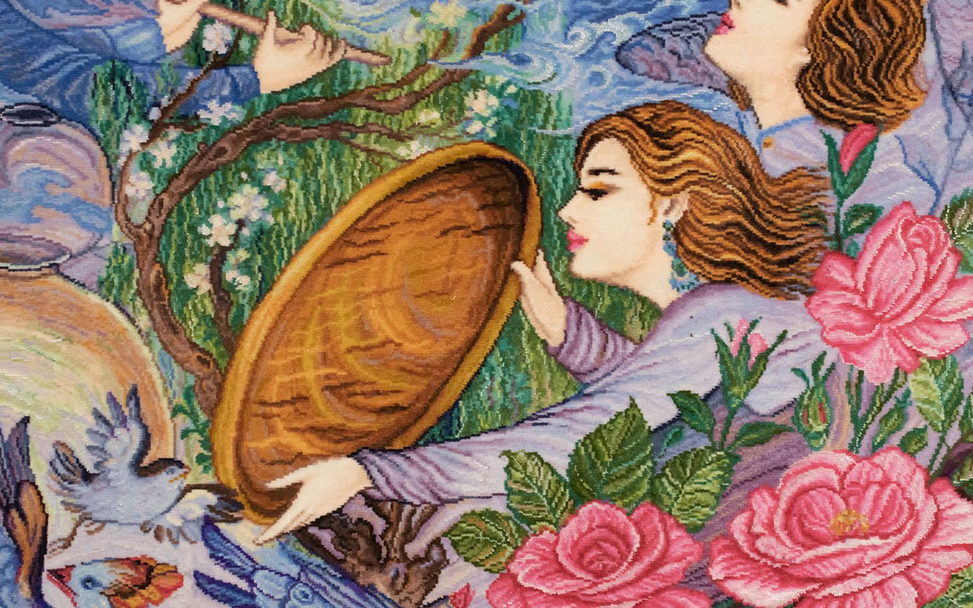 絵画絨毯 103x70cm - オリエンタル絨毯