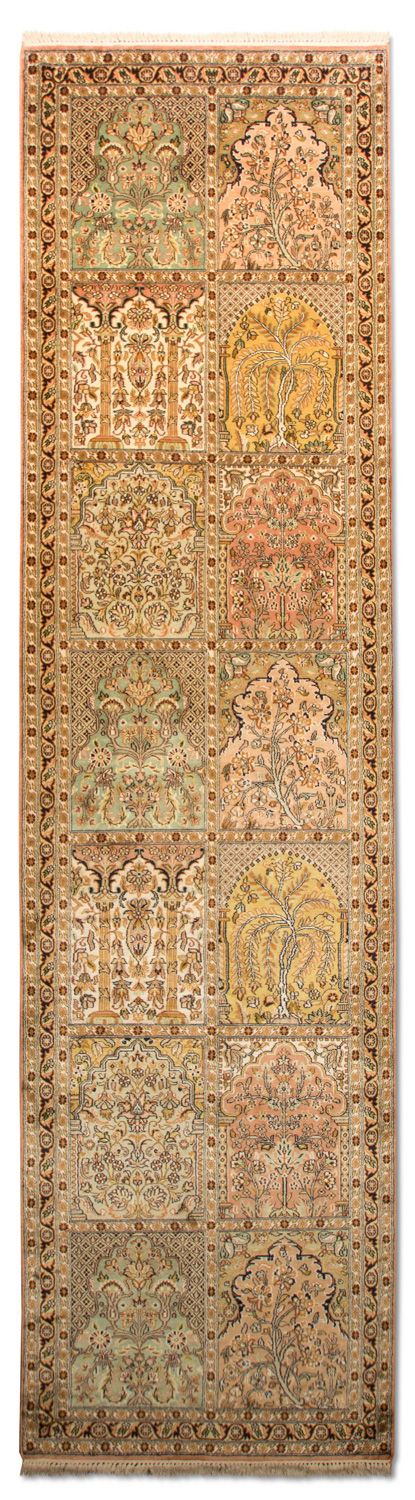 カシミールシルク 絨毯 316x77cm - オリエンタル絨毯
