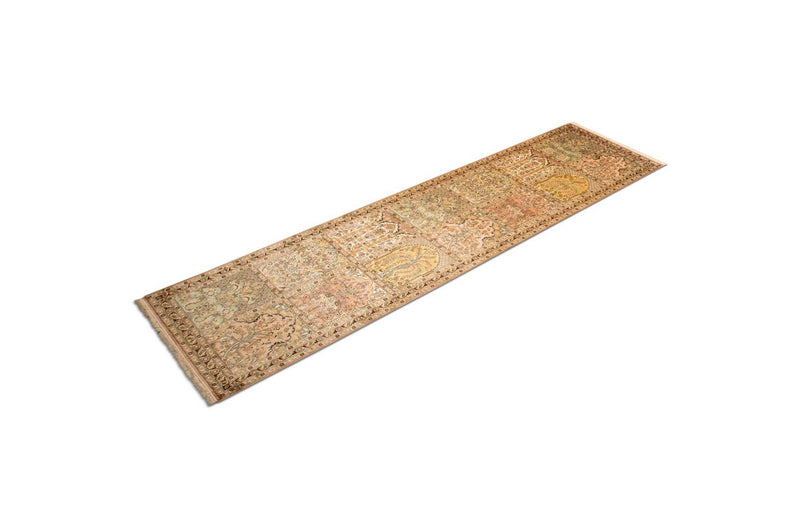 カシミールシルク 絨毯 316x77cm - オリエンタル絨毯