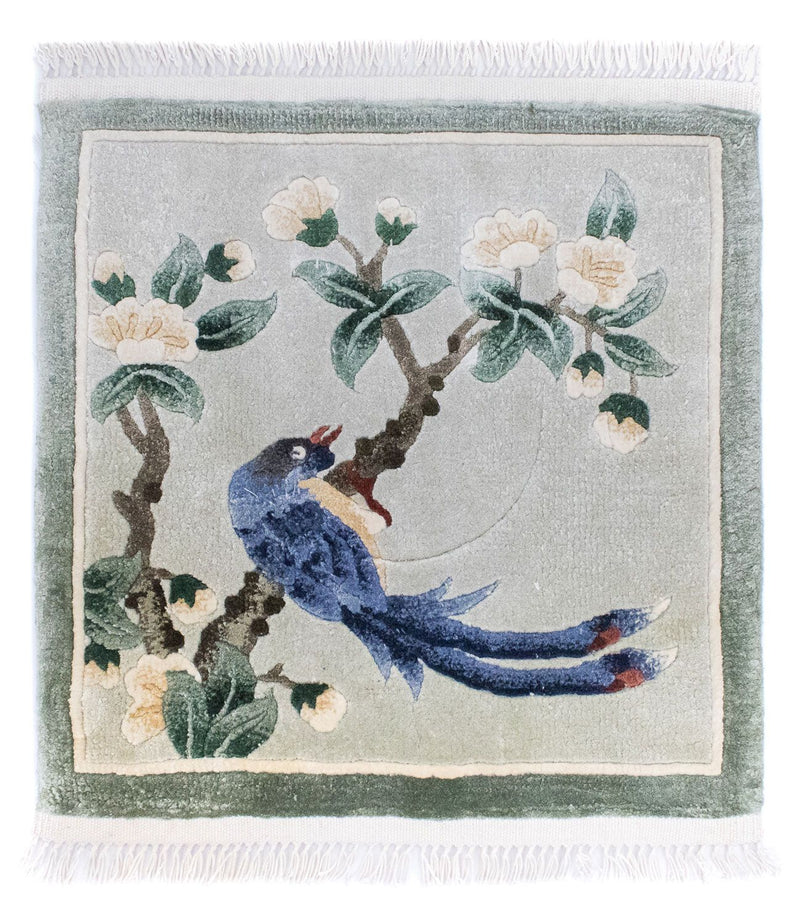 中国シルク 絨毯 31x31cm - オリエンタル絨毯