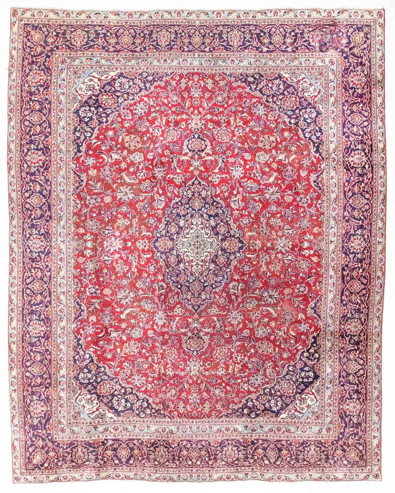 カシャーン 絨毯 367x282cm - ペルシャ絨毯