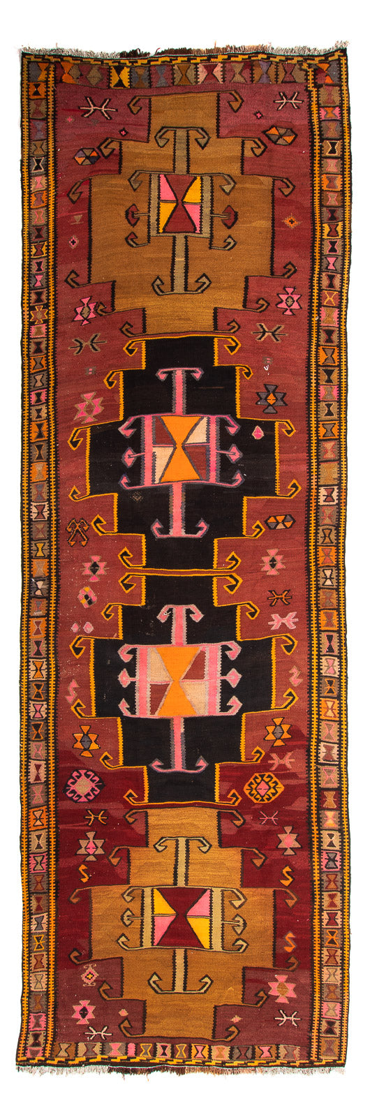キリム オールド／アンティーク 絨毯 375x130cm