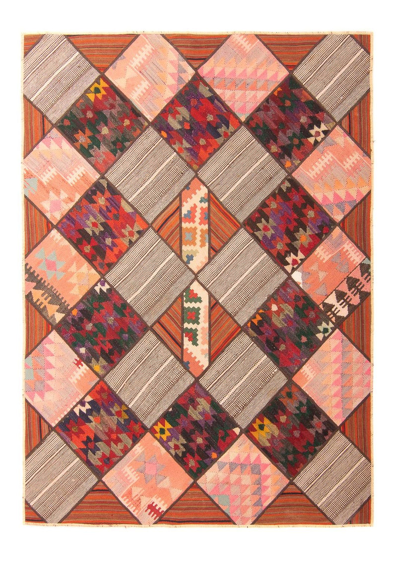 パッチワーク絨毯 200x150cm - ペルシャウールラグ