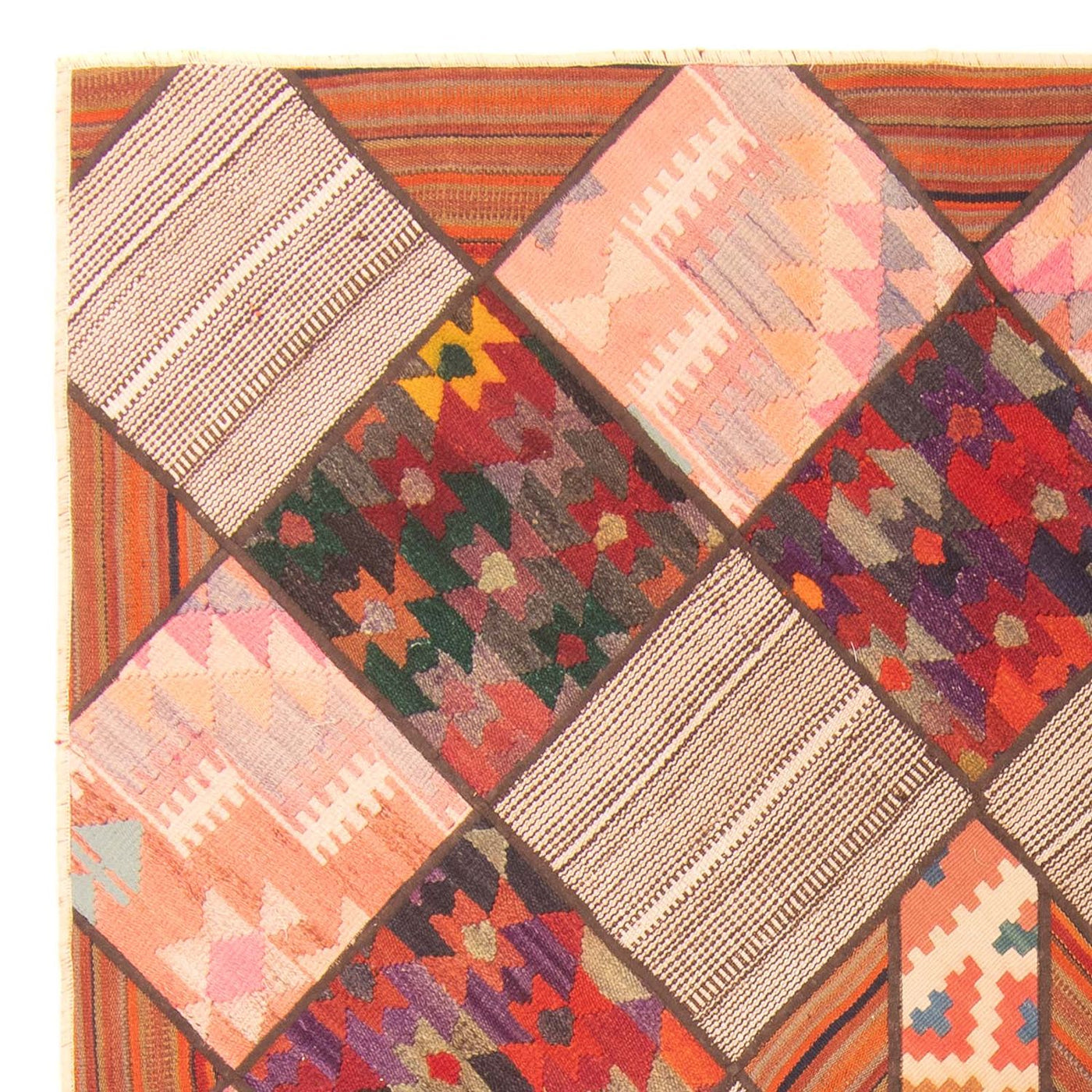 パッチワーク絨毯 200x150cm - ペルシャウールラグ