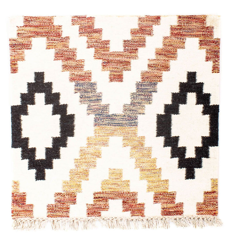 キリム モダン 絨毯 69x67cm - ウールラグ