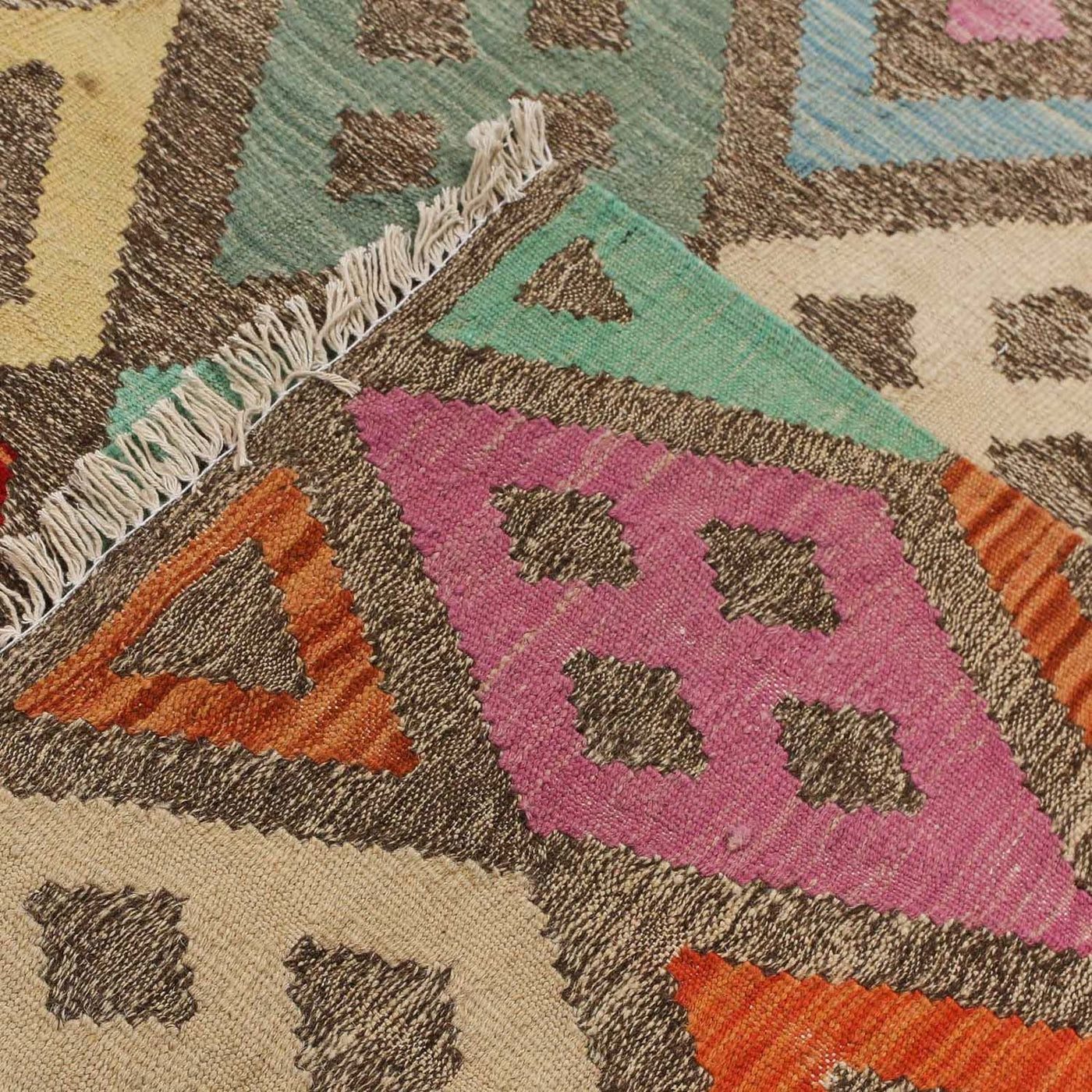 キリム マイメネ 絨毯 194x151cm - ウールラグ