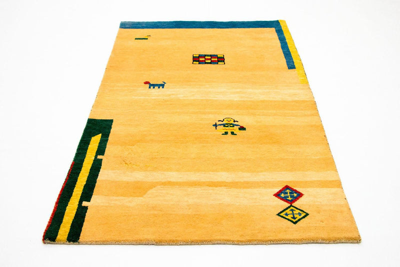 インド ギャベ 絨毯 193x121cm - ウールラグ