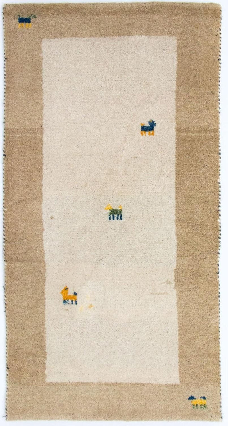 インド ギャベ 絨毯 140x70cm - ウールラグ