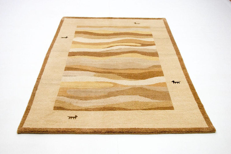 インド ギャベ 絨毯 203x140cm - ウールラグ