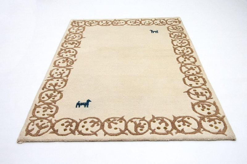 インド ギャベ 絨毯 228x155cm - ウールラグ