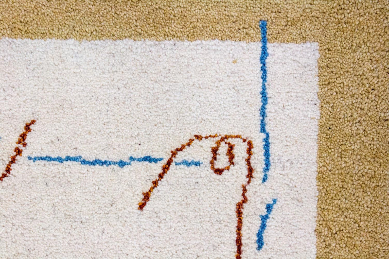 インド ギャベ 絨毯 140x70cm - ウールラグ