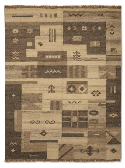 キリム モダン 絨毯 140x200cm - ウールラグ