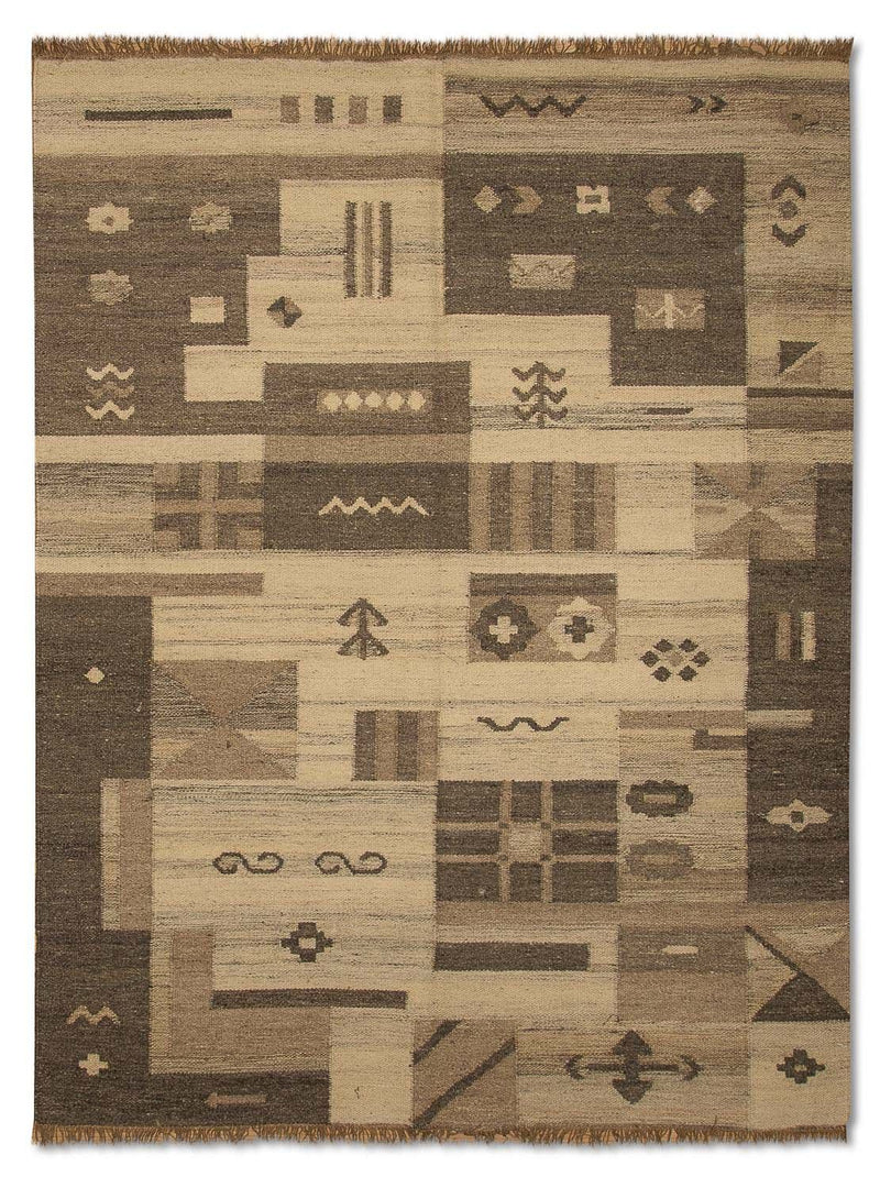 キリム モダン 絨毯 200x140cm - ウールラグ