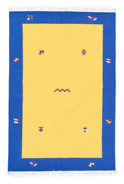キリム モダン 絨毯 140x200cm - ウールラグ