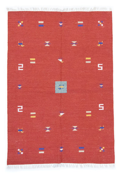 キリム モダン 絨毯 140x200cm - ウールラグ