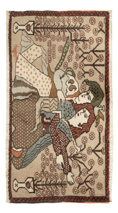 絵画絨毯 50x92cm - オリエンタル絨毯