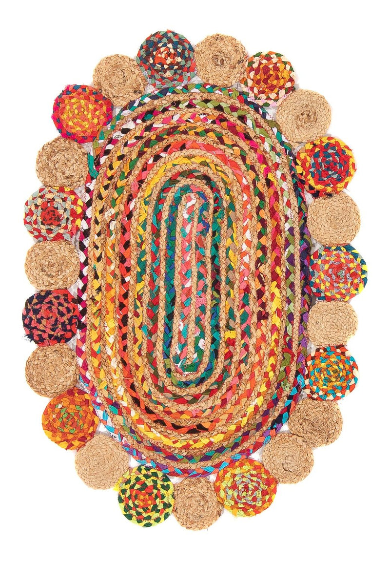 ジュートラグ 絨毯 91x61cm - ウールラグ