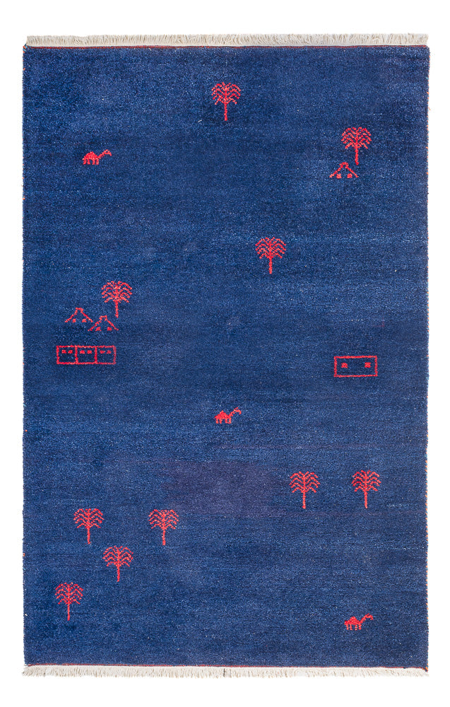 インド ギャベ 絨毯 180x120cm - ウールラグ