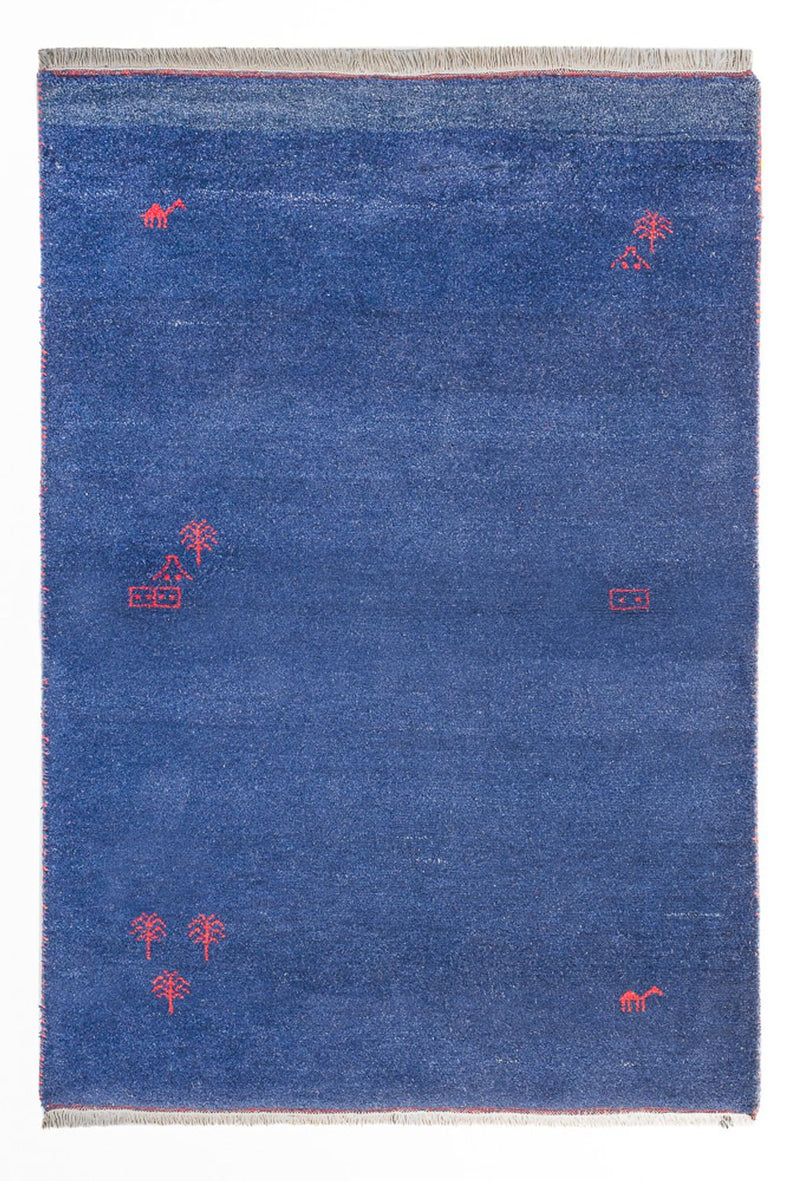 インド ギャベ 絨毯 180x120cm - ウールラグ