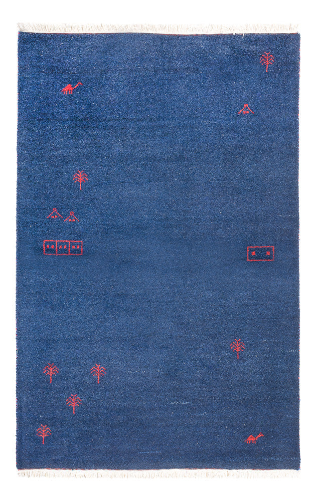 インド ギャベ 絨毯 180x120cm - ウールラグ