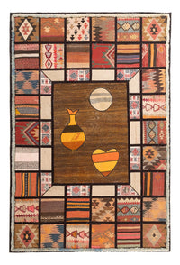 パッチワーク絨毯 200x135cm - ペルシャウールラグ – product image