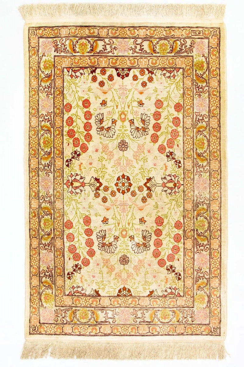 ヘレケシルク 絨毯 100x64cm - オリエンタル絨毯