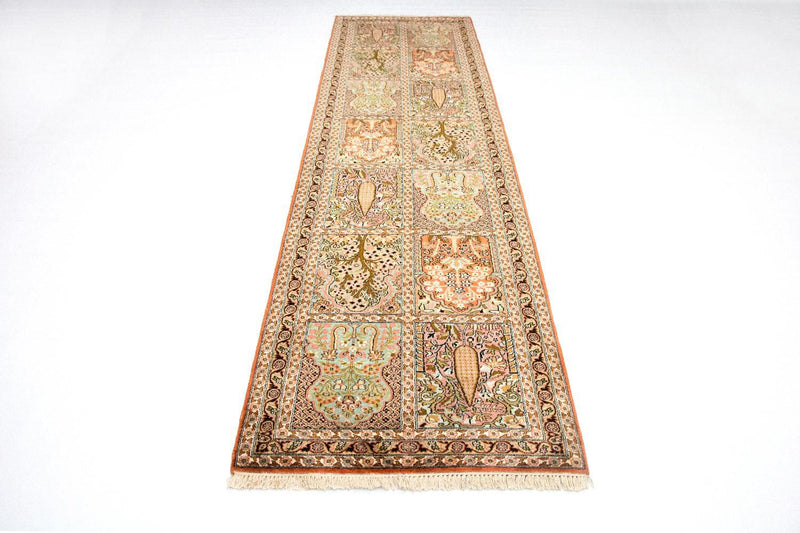 カシミールシルク 絨毯 313x82cm - オリエンタル絨毯