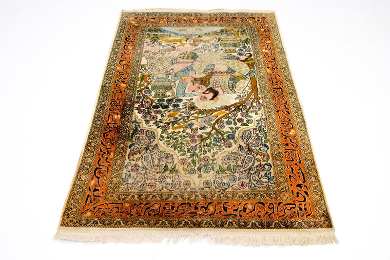 カシミールシルク 絨毯 150x92cm - オリエンタル絨毯