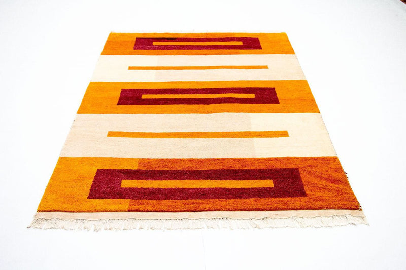 インド ギャベ 絨毯 197x140cm - ウールラグ